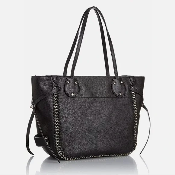 NWT Coach Whiplash Black Leather Tatum Satchel Bag w/ Gold Accents Retail $550 - Picture 3 of 12